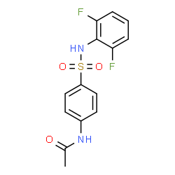 ChemSpider 2D Image | N-{4-[(2,6-Difluorophenyl)sulfamoyl]phenyl}acetamide | C14H12F2N2O3S