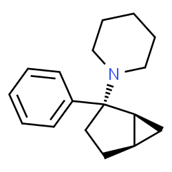ChemSpider 2D Image | 1-[(1S,2S,5R)-2-Phenylbicyclo[3.1.0]hex-2-yl]piperidine | C17H23N