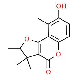 ChemSpider 2D Image | 8-Hydroxy-2,3,3,9-tetramethyl-2,3-dihydro-4H-furo[3,2-c]chromen-4-one | C15H16O4