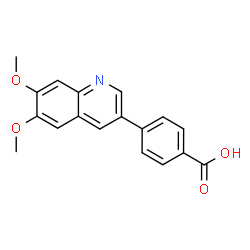 ChemSpider 2D Image | 4-(6,7-Dimethoxy-3-quinolinyl)benzoic acid | C18H15NO4