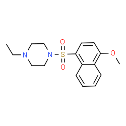 ChemSpider 2D Image | 1-Ethyl-4-[(4-methoxy-1-naphthyl)sulfonyl]piperazine | C17H22N2O3S