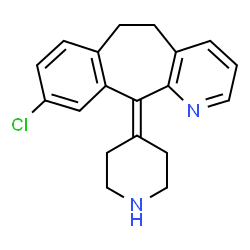 ChemSpider 2D Image | 9-Chloro-11-(4-piperidinylidene)-6,11-dihydro-5H-benzo[5,6]cyclohepta[1,2-b]pyridine | C19H19ClN2