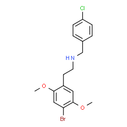 ChemSpider 2D Image | 2-(4-Bromo-2,5-dimethoxyphenyl)-N-(4-chlorobenzyl)ethanamine | C17H19BrClNO2