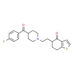 ChemSpider 2D Image | 5-{2-[4-(4-Fluorobenzoyl)-1-piperidinyl]ethyl}-6,7-dihydro-1-benzothiophen-4(5H)-one | C22H24FNO2S