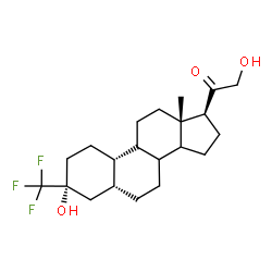 ChemSpider 2D Image | (3alpha,5beta,8xi,9xi,14xi)-3,21-Dihydroxy-3-(trifluoromethyl)-19-norpregnan-20-one | C21H31F3O3