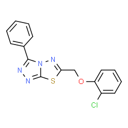 ChemSpider 2D Image | 6-[(2-Chlorophenoxy)methyl]-3-phenyl[1,2,4]triazolo[3,4-b][1,3,4]thiadiazole | C16H11ClN4OS