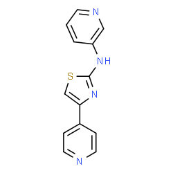 ChemSpider 2D Image | N-[4-(4-Pyridinyl)-1,3-thiazol-2-yl]-3-pyridinamine | C13H10N4S