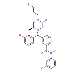ChemSpider 2D Image | N-(3-Fluorophenyl)-3-[(R)-[(2S,5R)-4-(3-fluoropropyl)-2,5-dimethyl-1-piperazinyl](3-hydroxyphenyl)methyl]-N-methylbenzamide | C30H35F2N3O2