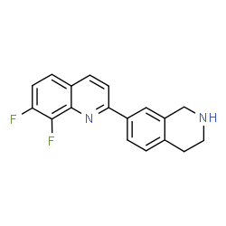 ChemSpider 2D Image | 7,8-Difluoro-2-(1,2,3,4-tetrahydro-7-isoquinolinyl)quinoline | C18H14F2N2
