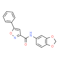 ChemSpider 2D Image | N-(1,3-Benzodioxol-5-yl)-5-phenyl-1,2-oxazole-3-carboxamide | C17H12N2O4