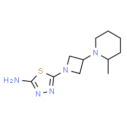 ChemSpider 2D Image | 5-[3-(2-Methyl-1-piperidinyl)-1-azetidinyl]-1,3,4-thiadiazol-2-amine | C11H19N5S