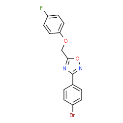 ChemSpider 2D Image | 3-(4-Bromophenyl)-5-[(4-fluorophenoxy)methyl]-1,2,4-oxadiazole | C15H10BrFN2O2