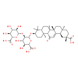 ChemSpider 2D Image | (3alpha)-30-Hydroxy-11,30-dioxoolean-12-en-3-yl 2-O-beta-D-glucopyranuronosyl-beta-D-glucopyranosiduronic acid | C42H62O16