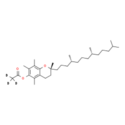 ChemSpider 2D Image | (2R)-2,5,7,8-Tetramethyl-2-[(4R,8R)-4,8,12-trimethyltridecyl]-3,4-dihydro-2H-chromen-6-yl (~2~H_3_)acetate | C31H49D3O3