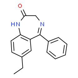 ChemSpider 2D Image | 7-Ethyl-5-phenyl-1,3-dihydro-2H-1,4-benzodiazepin-2-one | C17H16N2O