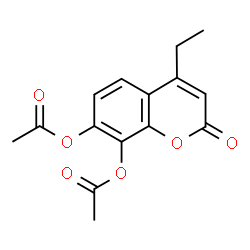 ChemSpider 2D Image | 4-Ethyl-2-oxo-2H-chromene-7,8-diyl diacetate | C15H14O6