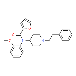 ChemSpider 2D Image | N-(2-Methoxyphenyl)-N-[1-(2-phenylethyl)-4-piperidinyl]-2-furamide | C25H28N2O3