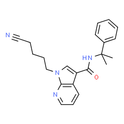 ChemSpider 2D Image | 1-(4-Cyanobutyl)-N-(2-phenyl-2-propanyl)-1H-pyrrolo[2,3-b]pyridine-3-carboxamide | C22H24N4O