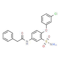 ChemSpider 2D Image | N-[4-(3-Chlorophenoxy)-3-sulfamoylphenyl]-2-phenylacetamide | C20H17ClN2O4S