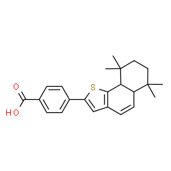 ChemSpider 2D Image | 4-(6,6,9,9-Tetramethyl-5a,6,7,8,9,9a-hexahydronaphtho[1,2-b]thiophen-2-yl)benzoic acid | C23H26O2S