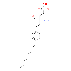 ChemSpider 2D Image | 3-amino-3-(hydroxymethyl)-5-(4-octylphenyl)pentanephosphonic acid | C20H36NO4P
