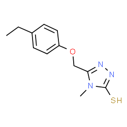 ChemSpider 2D Image | 5-[(4-Ethylphenoxy)methyl]-2,4-dihydro-4-methyl-3H-1,2,4-triazole-3-thione | C12H15N3OS