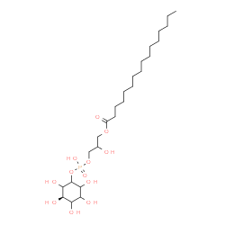 ChemSpider 2D Image | 2-Hydroxy-3-[(hydroxy{[(3R)-2,3,4,5,6-pentahydroxycyclohexyl]oxy}phosphoryl)oxy]propyl palmitate | C25H49O12P