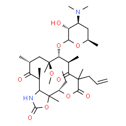 ChemSpider 2D Image | (4S,9R,10R,11S,13R,15S)-7-Allyl-4-ethyl-11-methoxy-3a,7,9,11,13,15-hexamethyl-2,6,8,14-tetraoxotetradecahydro-2H-oxacyclotetradecino[4,3-d][1,3]oxazol-10-yl 3,4,6-trideoxy-3-(dimethylamino)-D-xylo-hex
opyranoside | C34H56N2O10
