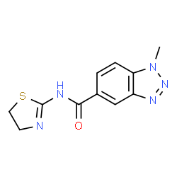 ChemSpider 2D Image | N-(4,5-Dihydro-1,3-thiazol-2-yl)-1-methyl-1H-benzotriazole-5-carboxamide | C11H11N5OS