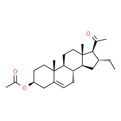 ChemSpider 2D Image | (3beta,16alpha)-16-Ethyl-20-oxopregn-5-en-3-yl acetate | C25H38O3