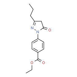 ChemSpider 2D Image | Ethyl 4-(5-oxo-3-propyl-4,5-dihydro-1H-pyrazol-1-yl)benzoate | C15H18N2O3