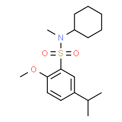 ChemSpider 2D Image | N-Cyclohexyl-5-isopropyl-2-methoxy-N-methylbenzenesulfonamide | C17H27NO3S