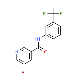 ChemSpider 2D Image | 5-Bromo-N-[3-(trifluoromethyl)phenyl]nicotinamide | C13H8BrF3N2O