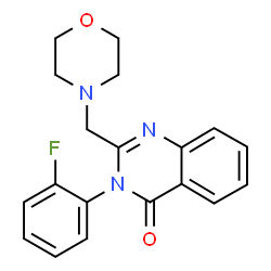 ChemSpider 2D Image | 3-(2-Fluorophenyl)-2-(4-morpholinylmethyl)-4(3H)-quinazolinone | C19H18FN3O2