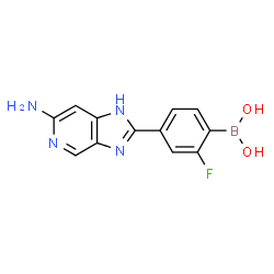 ChemSpider 2D Image | [4-(6-Amino-1H-imidazo[4,5-c]pyridin-2-yl)-2-fluorophenyl]boronic acid | C12H10BFN4O2
