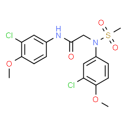 ChemSpider 2D Image | N,N~2~-Bis(3-chloro-4-methoxyphenyl)-N~2~-(methylsulfonyl)glycinamide | C17H18Cl2N2O5S