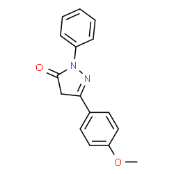 ChemSpider 2D Image | 2,4-Dihydro-5-(4-methoxyphenyl)-2-phenyl-3H-pyrazol-3-one | C16H14N2O2