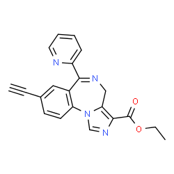 ChemSpider 2D Image | Ethyl 8-ethynyl-6-(2-pyridinyl)-4H-imidazo[1,5-a][1,4]benzodiazepine-3-carboxylate | C21H16N4O2