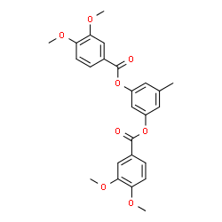 ChemSpider 2D Image | 5-Methyl-1,3-phenylene bis(3,4-dimethoxybenzoate) | C25H24O8