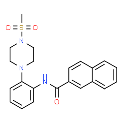 ChemSpider 2D Image | N-{2-[4-(Methylsulfonyl)-1-piperazinyl]phenyl}-2-naphthamide | C22H23N3O3S