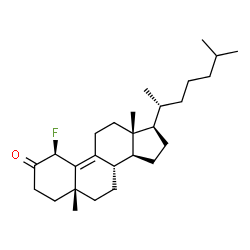 ChemSpider 2D Image | (1beta,5beta)-1-Fluoro-5-methyl-19-norcholest-9-en-2-one | C27H43FO