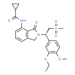 ChemSpider 2D Image | N-{2-[(1S)-1-(3-Ethoxy-4-methoxyphenyl)-2-(methylsulfonyl)ethyl]-3-oxo-2,3-dihydro-1H-isoindol-4-yl}cyclopropanecarboxamide | C24H28N2O6S