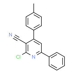 ChemSpider 2D Image | 2-Chloro-4-(4-methylphenyl)-6-phenylnicotinonitrile | C19H13ClN2
