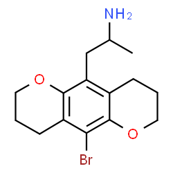 ChemSpider 2D Image | 1-(10-Bromo-2,3,4,7,8,9-hexahydropyrano[2,3-g]chromen-5-yl)-2-propanamine | C15H20BrNO2