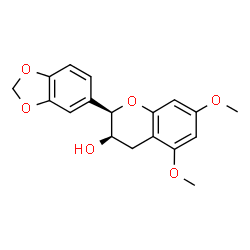 ChemSpider 2D Image | (2R,3R)-2-(1,3-Benzodioxol-5-yl)-5,7-dimethoxy-3-chromanol | C18H18O6