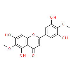 ChemSpider 2D Image | 3',5,5',7-Tetrahydroxy-4',6-dimethoxyflavone | C17H14O8