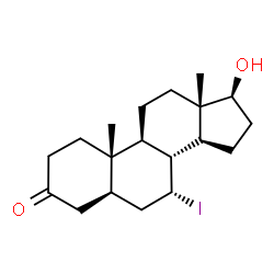 ChemSpider 2D Image | (5alpha,7alpha,17beta)-17-Hydroxy-7-iodoandrostan-3-one | C19H29IO2