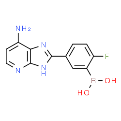 ChemSpider 2D Image | [5-(7-Amino-3H-imidazo[4,5-b]pyridin-2-yl)-2-fluorophenyl]boronic acid | C12H10BFN4O2