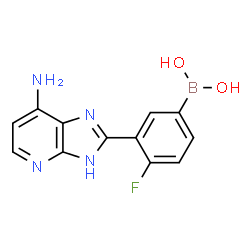 ChemSpider 2D Image | [3-(7-Amino-3H-imidazo[4,5-b]pyridin-2-yl)-4-fluorophenyl]boronic acid | C12H10BFN4O2