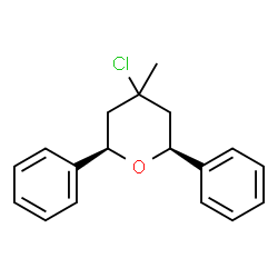 ChemSpider 2D Image | (2R,6S)-4-Chloro-4-methyl-2,6-diphenyltetrahydro-2H-pyran | C18H19ClO
